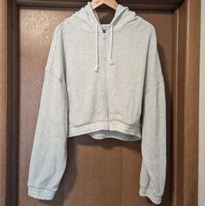 Cropped Zip Up Hoodie